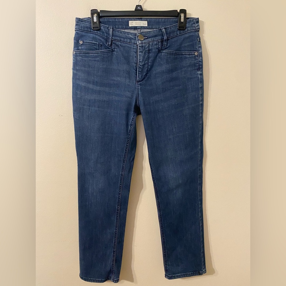 J. Jill‎ Medium Wash Smooth Fit Straight Leg Jeans Size 6P 6 Petite